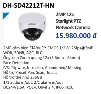 PTZ Camera SD42212T